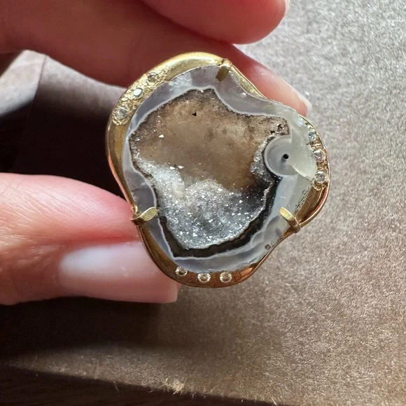 Banana Republic Blue Geode Crystal Ring - Picture 7 of 8